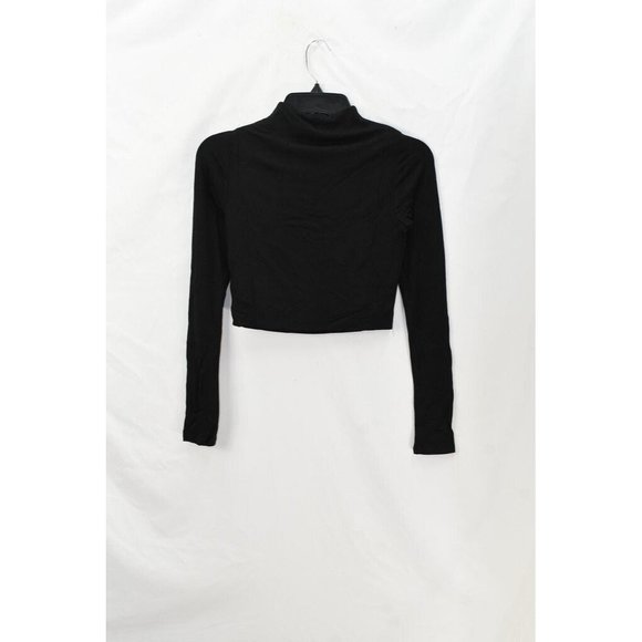 Naked Wardrobe Women's Size XS The NW Long Sleeve Mock Neck Crop Top MLT1503AFA - Picture 5 of 8